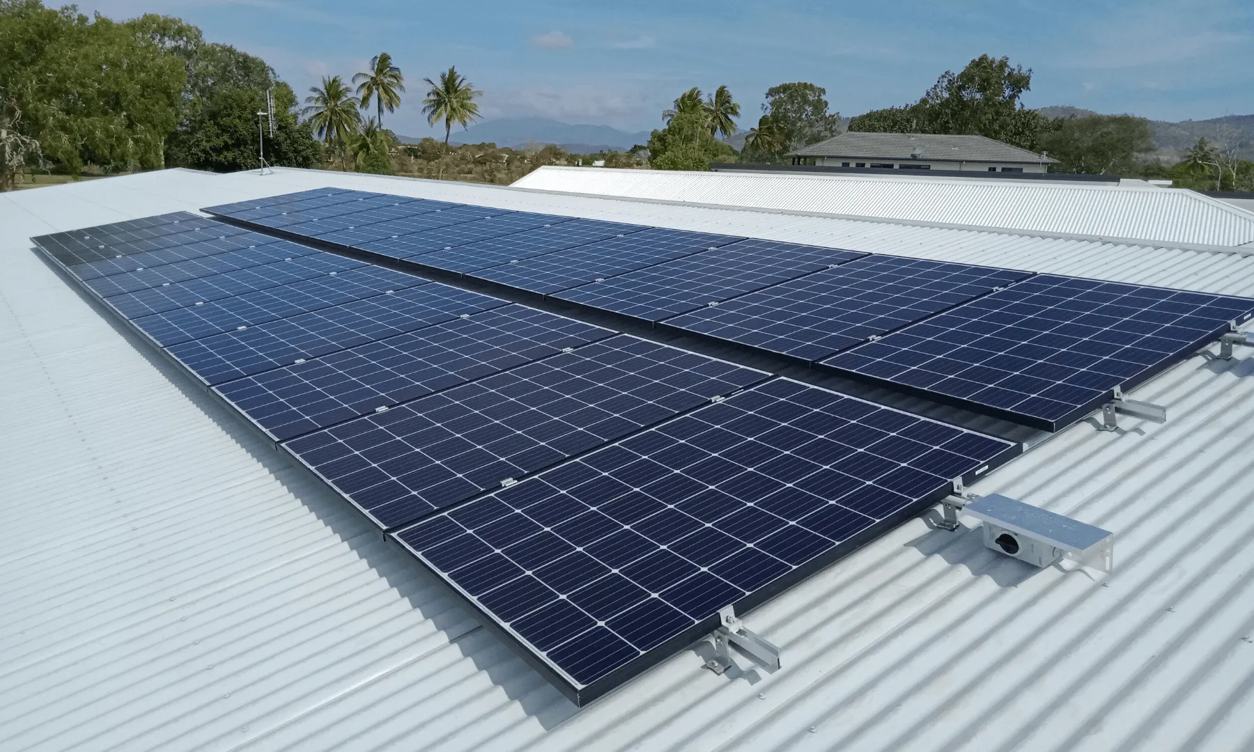 Electrician Townsville — an On Point Solar & Electrical commercial installation on a local rooftop