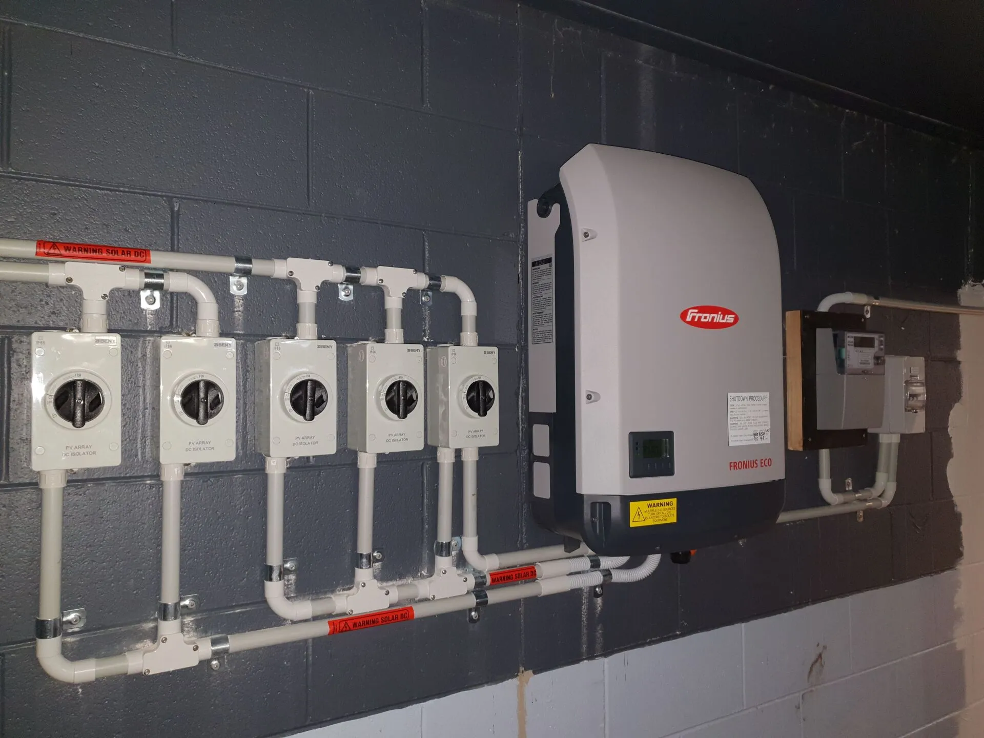 Fronius inverter and DC isolators wired by On Point Solar & Electrical in Townsville