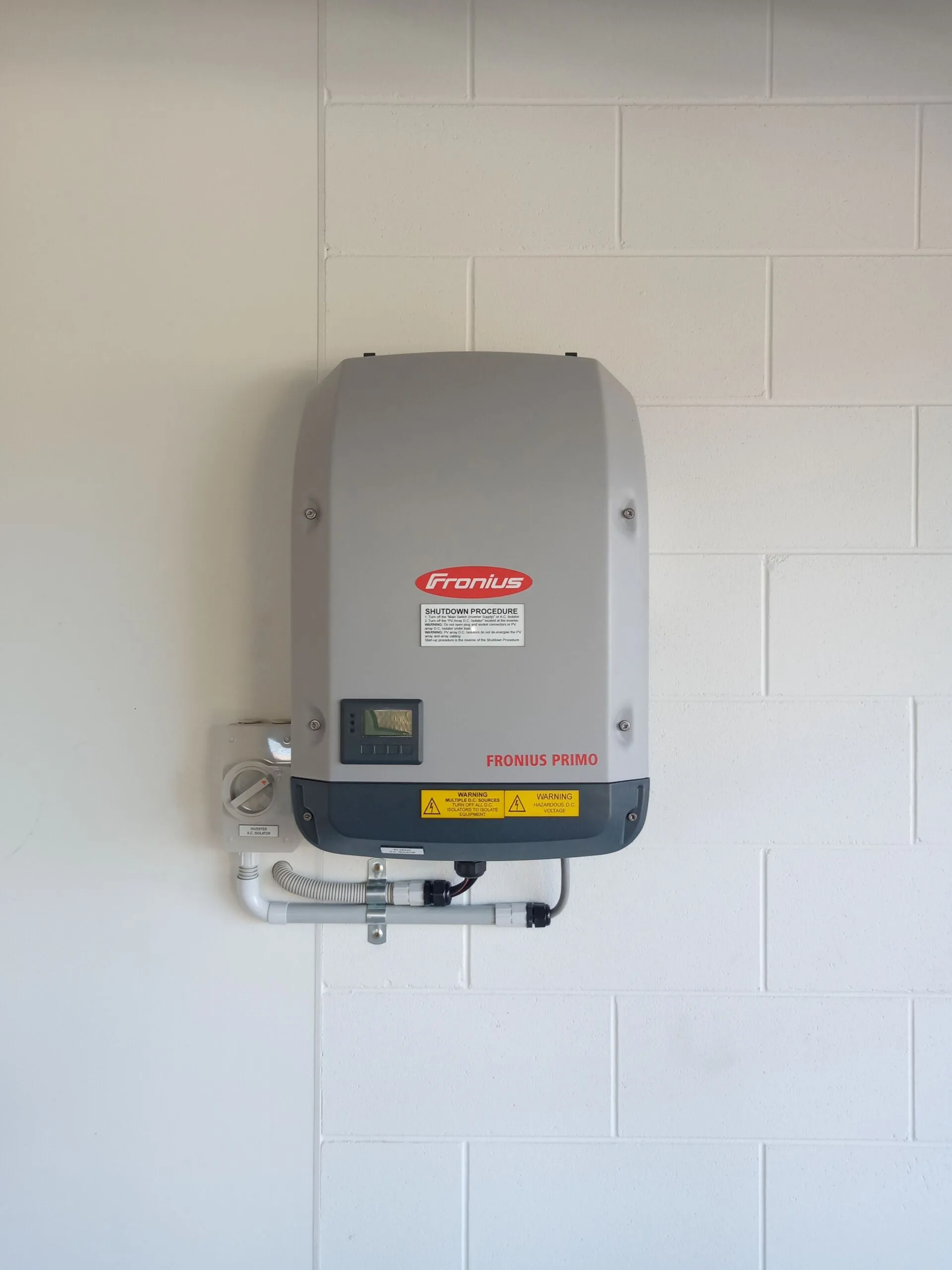 Fronius Primo solar inverter neatly installed and wired by On Point Solar in Townsville